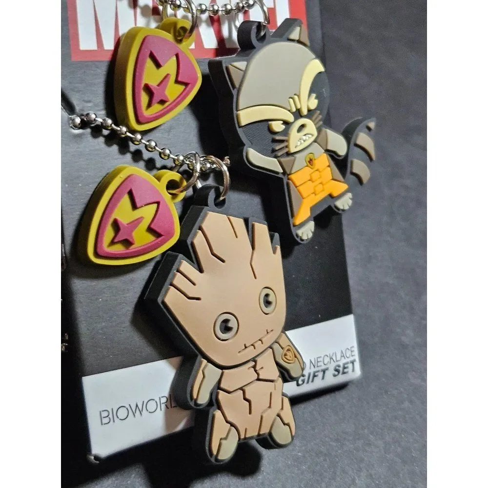 Guardians of the galaxy necklace gift set Groot Rocket Best Friends